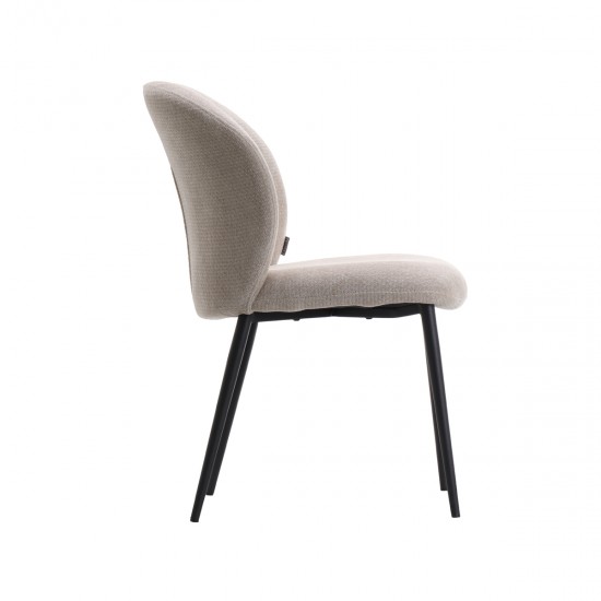 LABEL 51 Eetkamerstoel Vino Naturel Elite Zwart Metalen Frame.