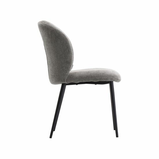 LABEL 51 Eetkamerstoel Vino Stone Elite Zwart Metalen Frame.