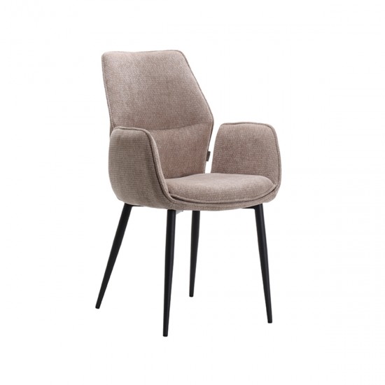 LABEL51 Eetkamerstoel Morris Clay Elite Zwart Metalen Frame.