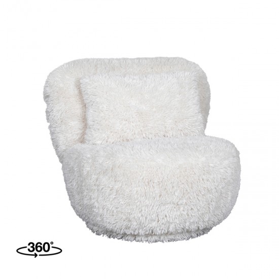 LABEL51 Fauteuil Doodle - Creme - Fluffy - One Size.