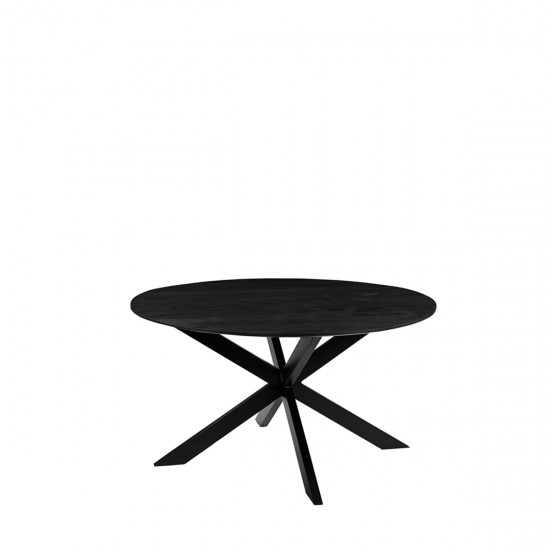 LABEL51 Eetkamertafel Otis Zwart Mangohout 140 cm Rond.