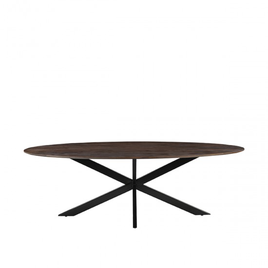 LABEL51 Eetkamertafel James Espresso Mangohout 240 cm Ovaal.