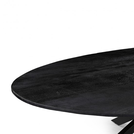 LABEL 51 Eetkamertafel James Zwart Mangohout 240 cm Ovaal.