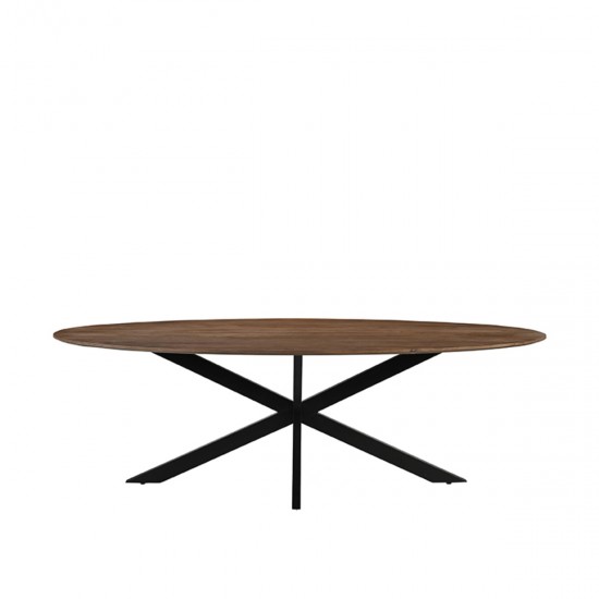 LABEL51 Eetkamertafel James Nature Smooth Mangohout 240 cm Ovaal.