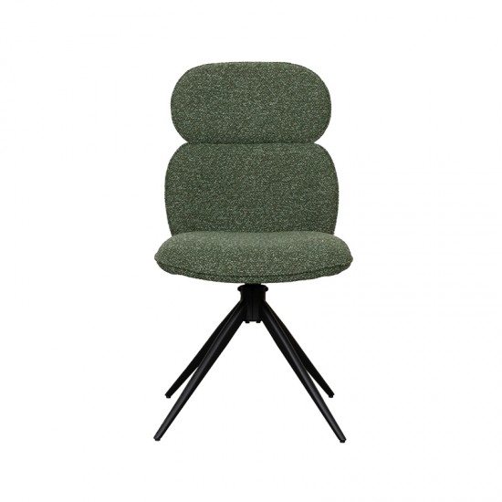 LABEL 51 Eetkamerstoel Finn Forest Royal Boucle Zwart Metalen Frame.