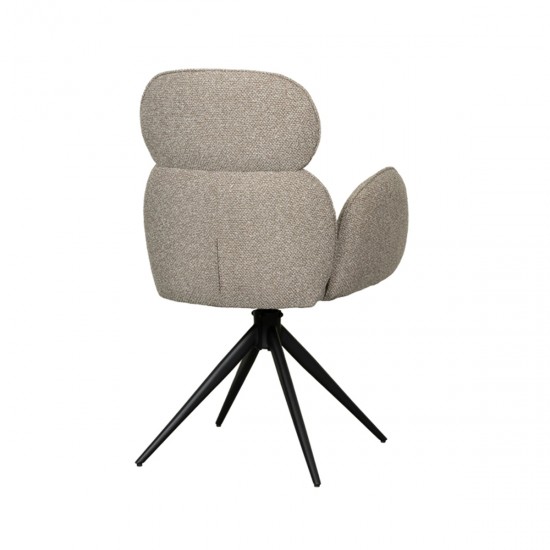 LABEL51 Chaise de salle à manger Vidar Naturel Royal Boucle Zwart Metalen Frame.