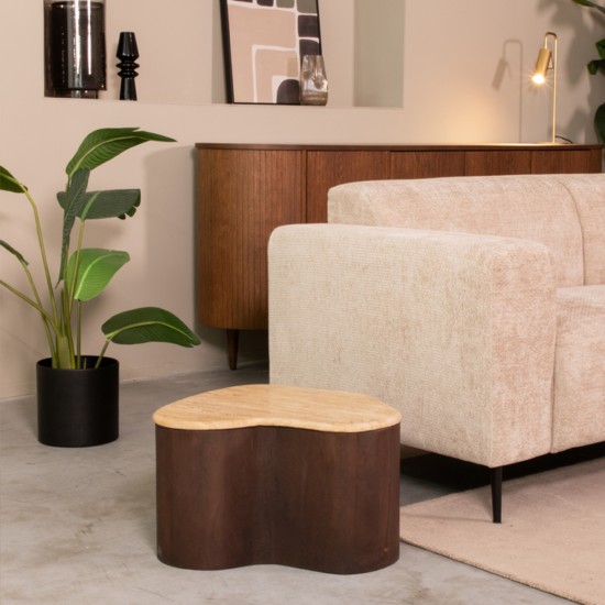 LABEL 51 Salontafel Davi Espresso Travertin 50 cm.