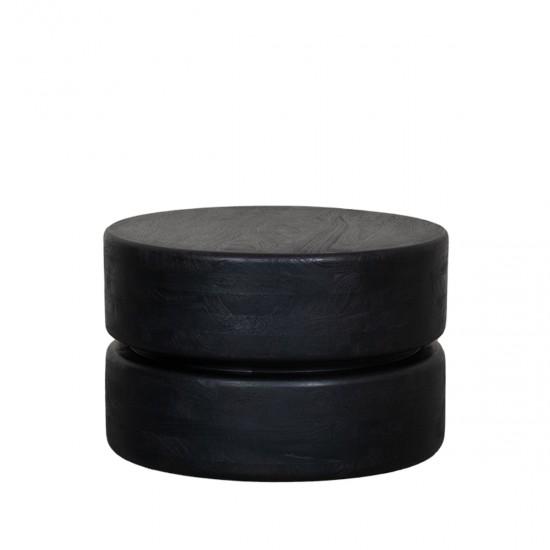 LABEL51 Salontafel Milly Zwart Mangohout 50 cm Rond.