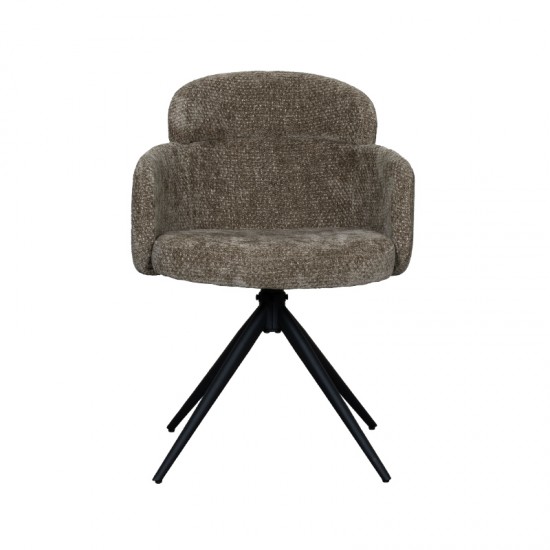 LABEL 51 Eetkamerstoel Levi Hunter Elite Zwart Metalen Frame.