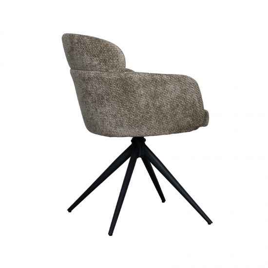 LABEL51 Chaise de salle à manger Levi Hunter Elite Zwart Metalen Frame.