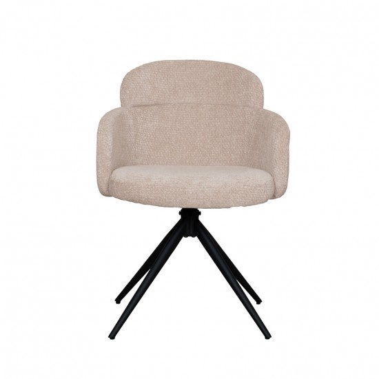 LABEL 51 Eetkamerstoel Levi Clay Elite Zwart Metalen Frame.