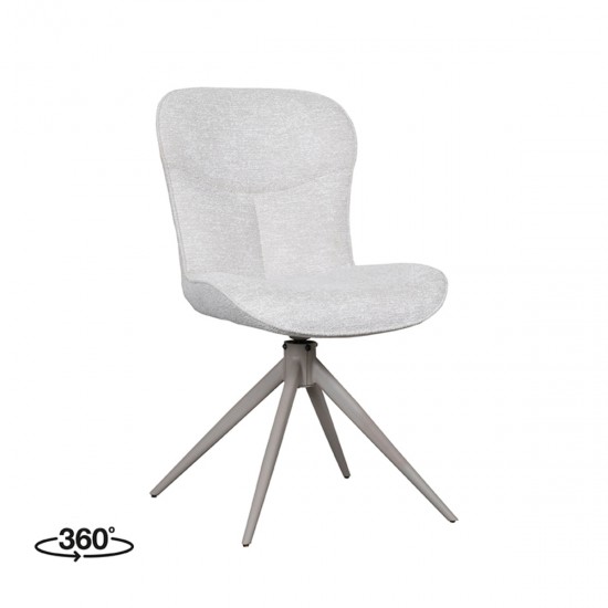 LABEL51 Eetkamerstoel Thorben Naturel Canyon Taupe Metalen Frame.