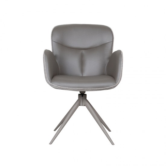 LABEL 51 Eetkamerstoel Lasse Forest Microvezel Taupe Metalen Frame.