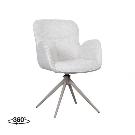 LABEL51 Eetkamerstoel Lasse Naturel Canyon Taupe Metalen Frame.