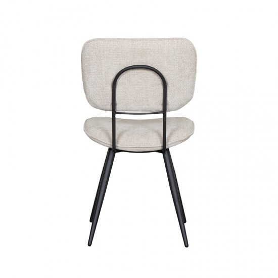 LABEL 51 Eetkamerstoel Liva Naturel Elite Zwart Metalen Frame.
