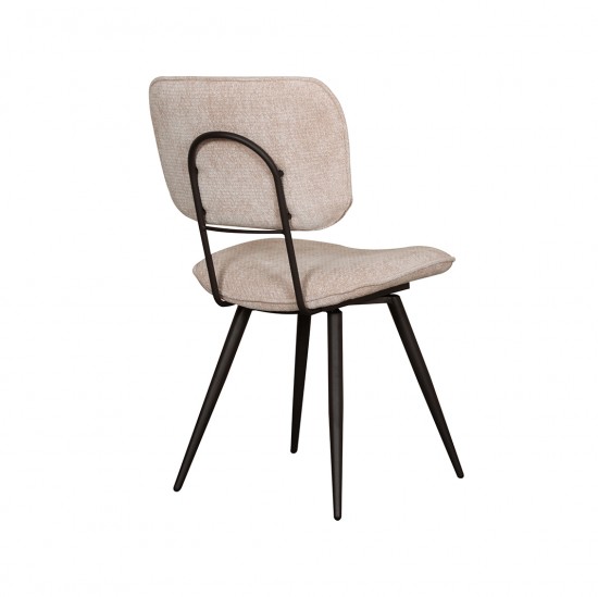 LABEL51 Eetkamerstoel Liva Clay Elite Zwart Metalen Frame.