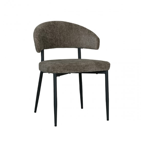 LABEL51 Eetkamerstoel Bliss Hunter Elite Zwart Metalen Frame.