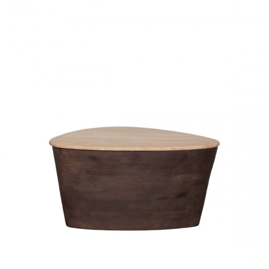 LABEL51 Salontafel Ravi Espresso Travertin 70 cm.