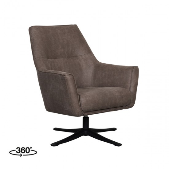 LABEL51 Fauteuil Tod - Taupe - Micro Suede - One Size.