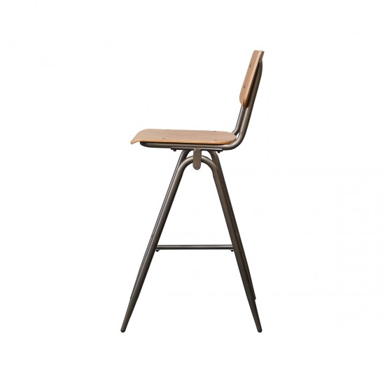 LABEL 51 Barkruk Solid Walnoot Hout Hoog.