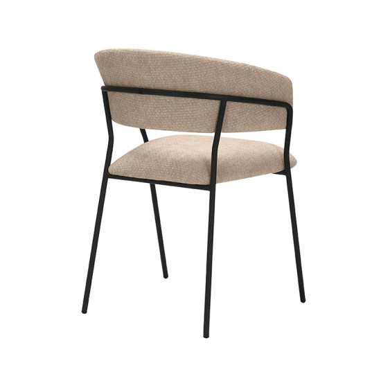 LABEL 51 Eetkamerstoel Luuk Clay Elite Zwart Metalen Frame.