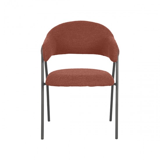 LABEL51 Eetkamerstoel Lowen Terra Boucle Zwart Metalen Frame.