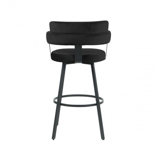 LABEL 51 Barkruk Bardio Zwart Fluweel Hoog.