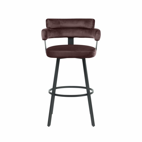 LABEL51 Barkruk Bardio Taupe Fluweel Hoog.