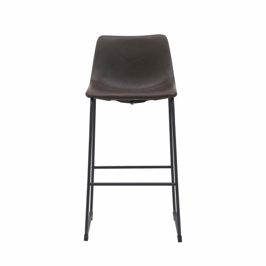 LABEL51 Barkruk Risto Donkerbruin Kunstleder Hoog.