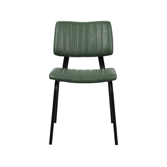 LABEL51 Eetkamerstoel Gusto Hunter Kunstleder Zwart Metalen Frame.