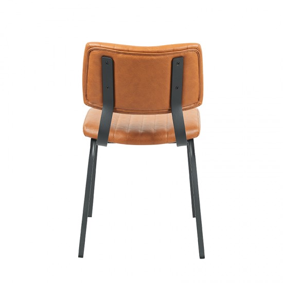 LABEL 51 Eetkamerstoel Gusto Cognac Kunstleder Zwart Metalen Frame.