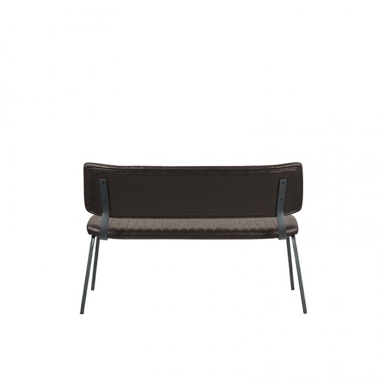 LABEL 51 Eetkamerbank Gusto Donkerbruin Kunstleder 120 cm.