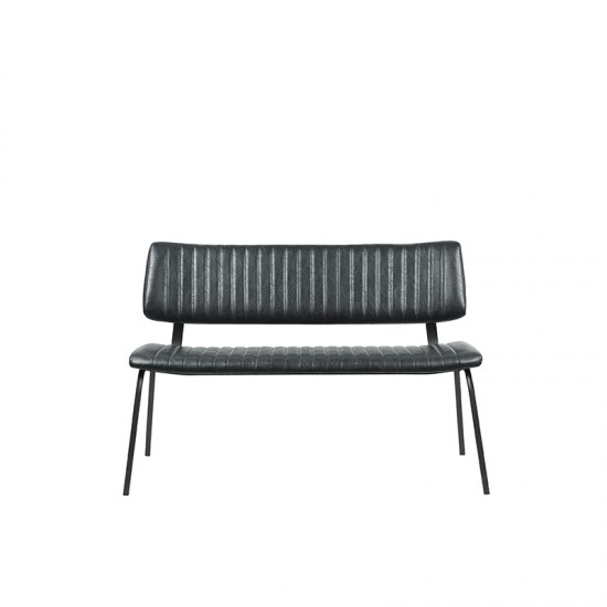 LABEL51 Eetkamerbank Gusto Zwart Kunstleder 120 cm.