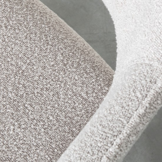 LABEL51 Chaise de salle à manger Finley Naturel Boucle Zwart Metalen Frame.