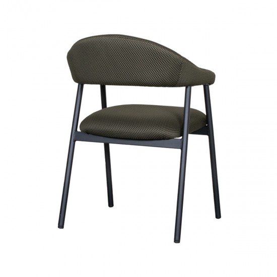 LABEL 51 Eetkamerstoel Amaze Hunter Breathe Zwart Metalen Frame.