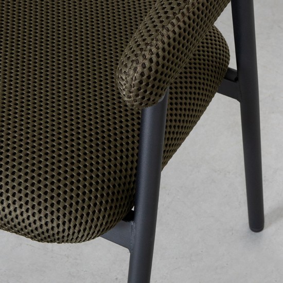 LABEL51 Chaise de salle à manger Amaze Hunter Breathe Zwart Metalen Frame.