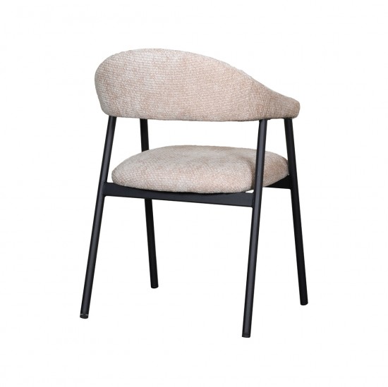 LABEL 51 Eetkamerstoel Amaze Clay Elite Zwart Metalen Frame.