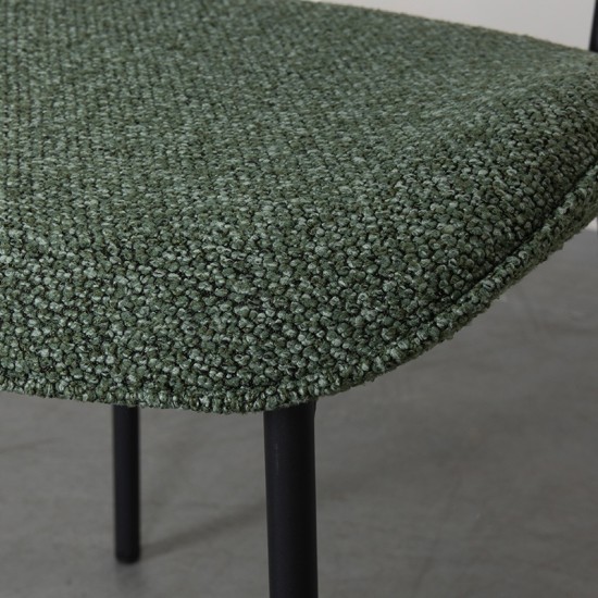 LABEL51 Chaise de salle à manger Senn Forêt Royal Boucle Zwart Metalen Frame.