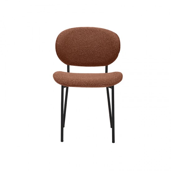 LABEL51 Eetkamerstoel Senn Coral Royal Boucle Zwart Metalen Frame.