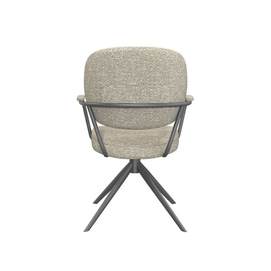 LABEL51 Chaise de salle à manger Basel Naturel Royal Boucle Zwart Metalen Frame.