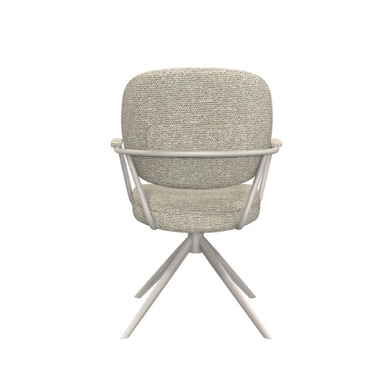 LABEL51 Chaise de salle à manger Basel Naturel Royal Boucle Taupe Metalen Frame.