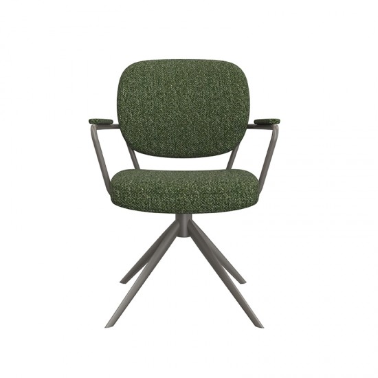 LABEL 51 Eetkamerstoel Basel Forest Royal Boucle Forest Metalen Frame.