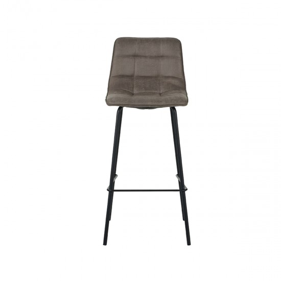 LABEL51 Barkruk Bistro Taupe Micro Suede Hoog.