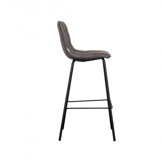 LABEL51 Barkruk Bistro Antraciet Micro Suede Hoog.