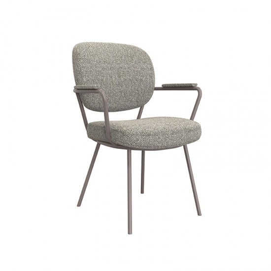 LABEL51 Eetkamerstoel Lausanne Mushroom Royal Boucle Brons Metalen Frame.