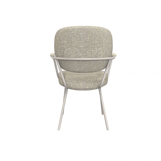 LABEL 51 Eetkamerstoel Lausanne Naturel Royal Boucle Taupe Metalen Frame.