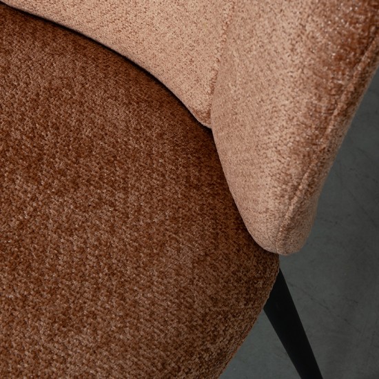 LABEL51 Chaise de salle à manger Vino Cognac Elite Zwart Metalen Frame.