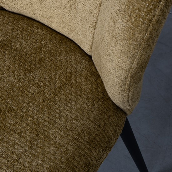 LABEL51 Chaise de salle à manger Vino Mustard Elite Zwart Metalen Frame.