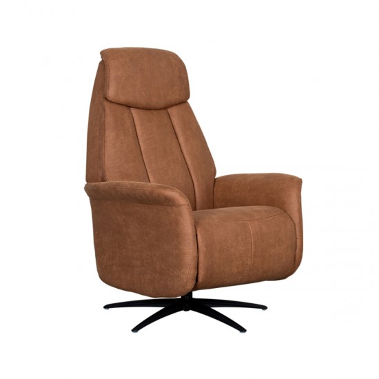 LABEL51 Fauteuil Oslo - Cognac - Micro Suede - 1-Motorig.