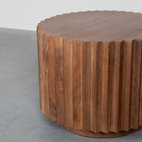 LABEL51 Salontafel Novan Nature Smooth Mangohout 50 cm Rond.